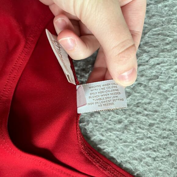 Chico's Tank TopLarge 2 Scuba Stretch Sleeveless Round Neck Red Athletic Fishing - Picture 4 of 10